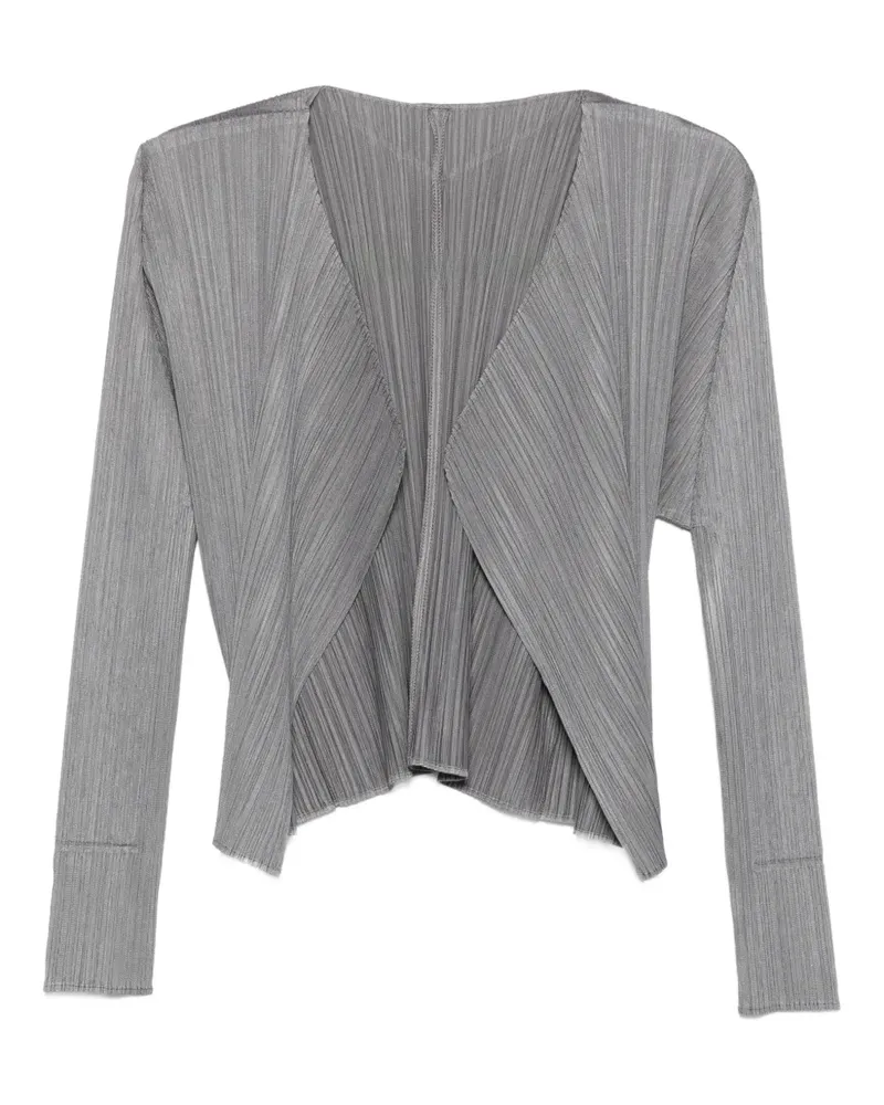 Issey Miyake Plissierter Cardigan - Grau Grau