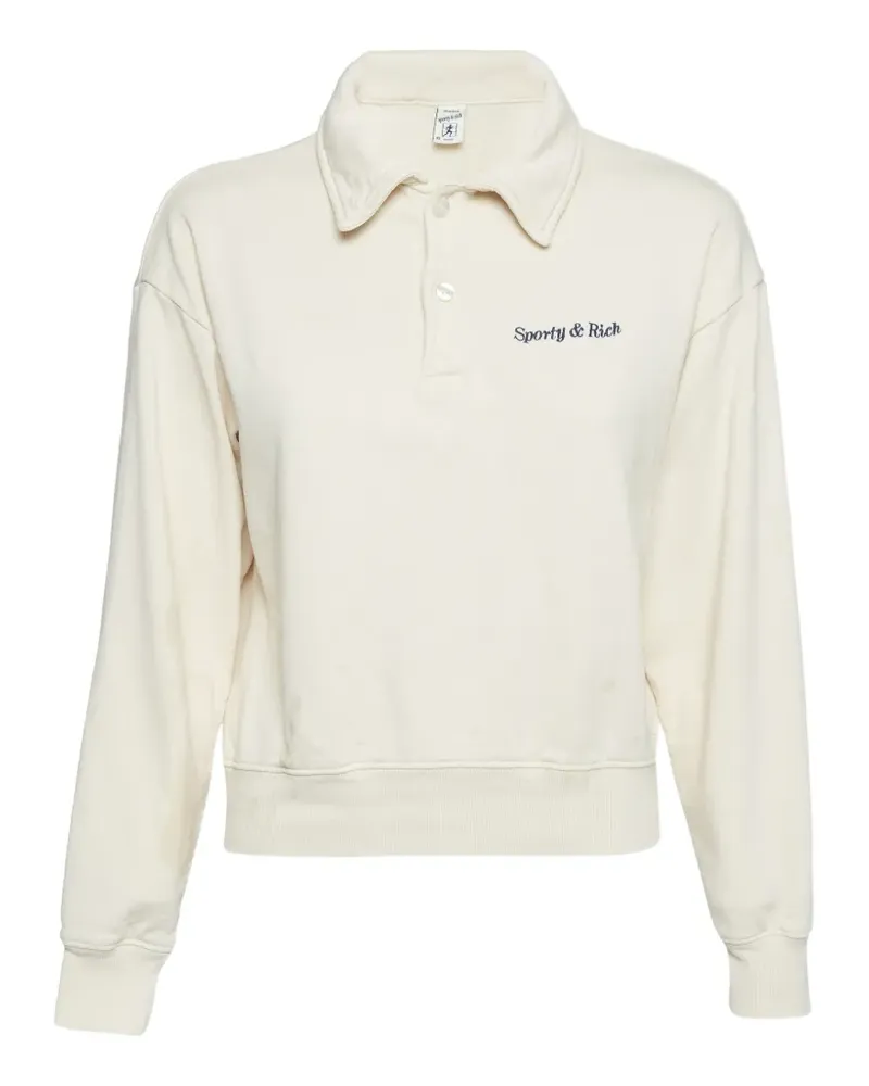 SPORTY & RICH Poloshirt mit Logo-Stickerei - Nude Nude