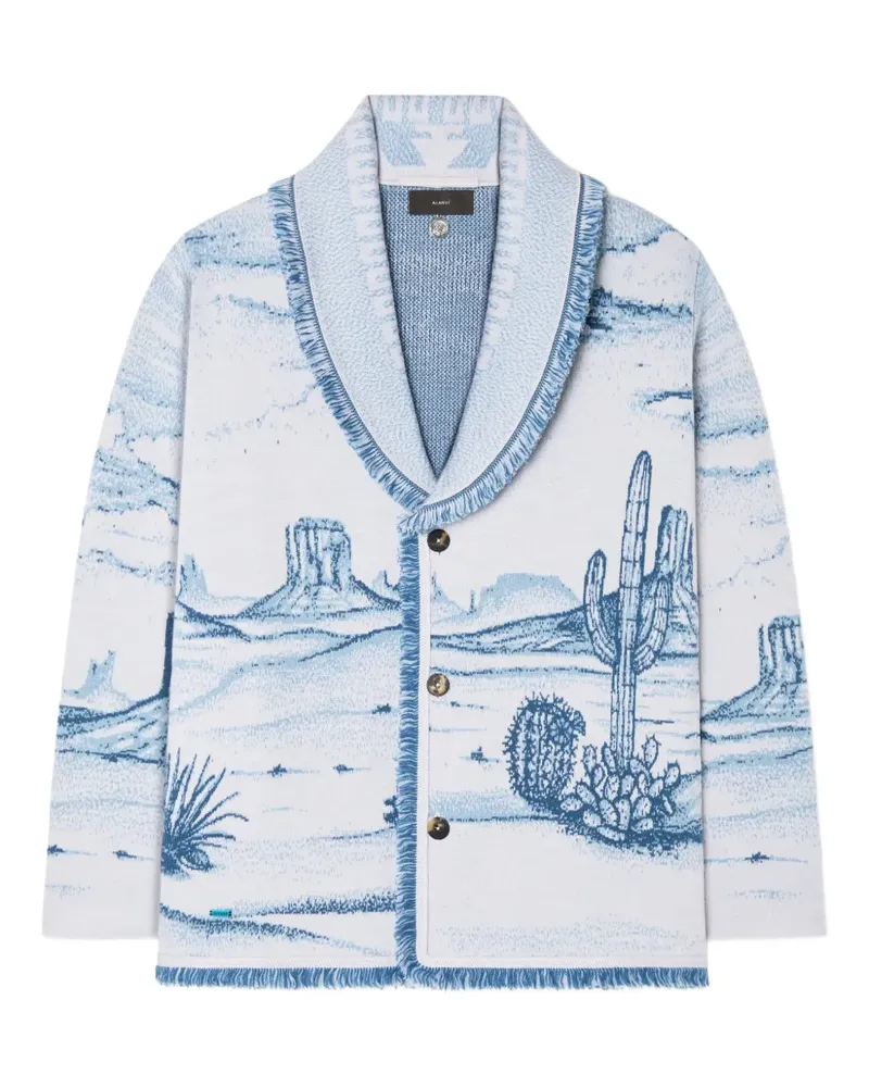 Alanui Silent Rider Cardigan mit Landschafts-Intarsie - Blau Blau