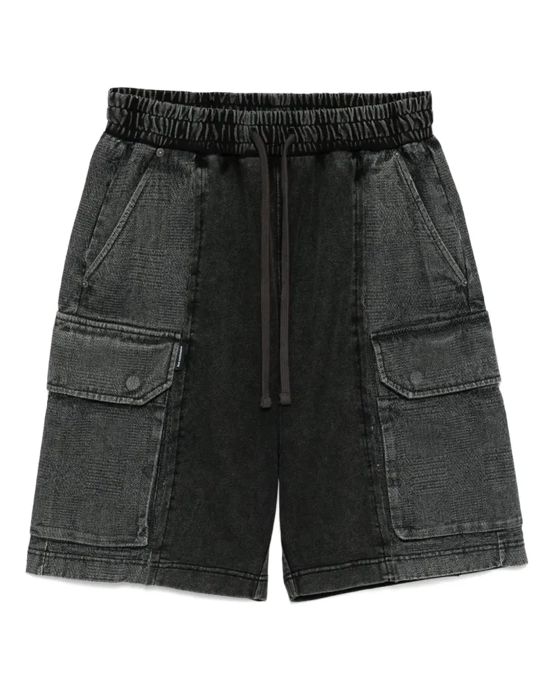 FIVE CM Cargo-Shorts mit Logo-Patch - Schwarz Schwarz
