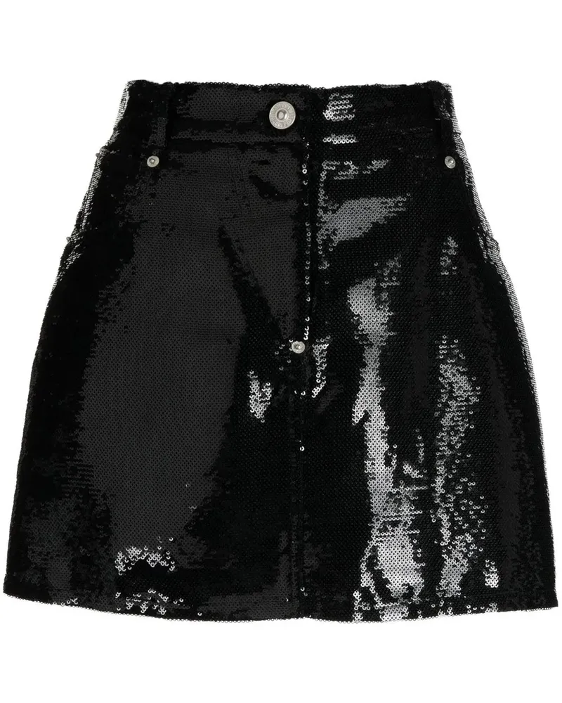 pushBUTTON Minirock mit Finish - Schwarz Schwarz