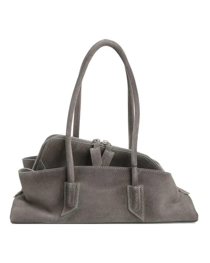 ATTICO Kleine La Passeggiata Schultertasche aus Wildleder - Grau Grau