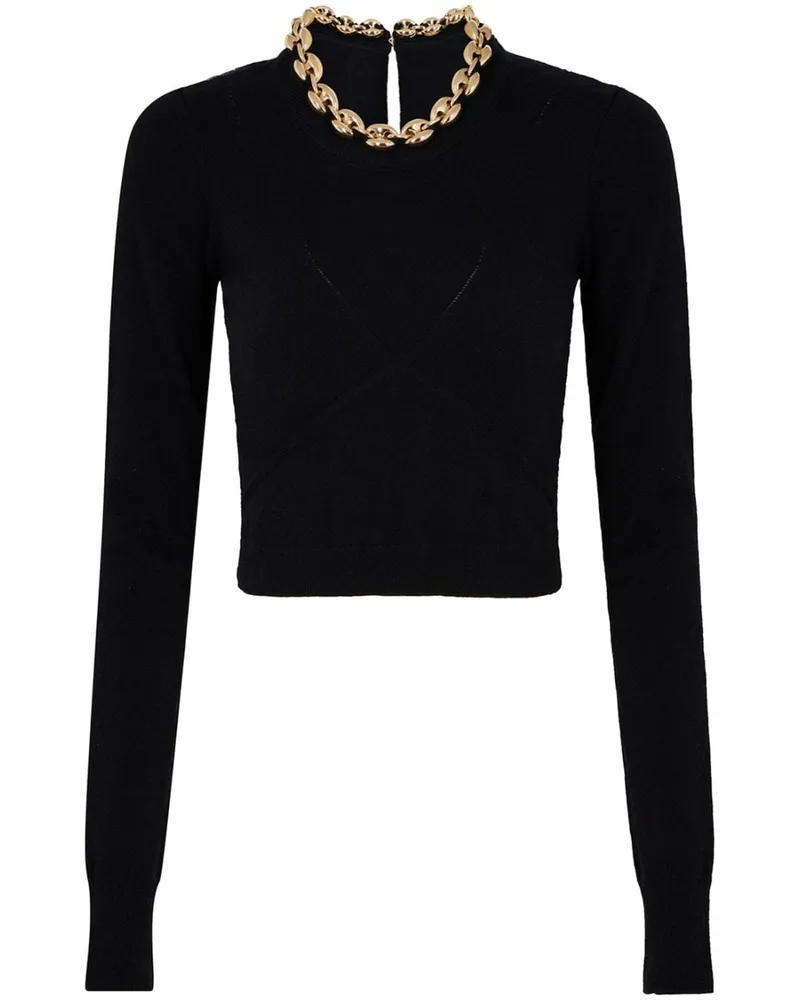 Paco Rabanne Cropped-Top mit Kettengliedern - Schwarz Schwarz