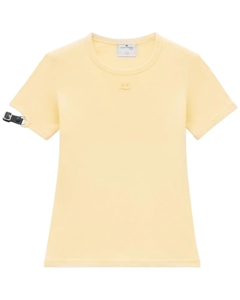 Courrèges T-Shirt mit Schnallendetail - Gelb Gelb