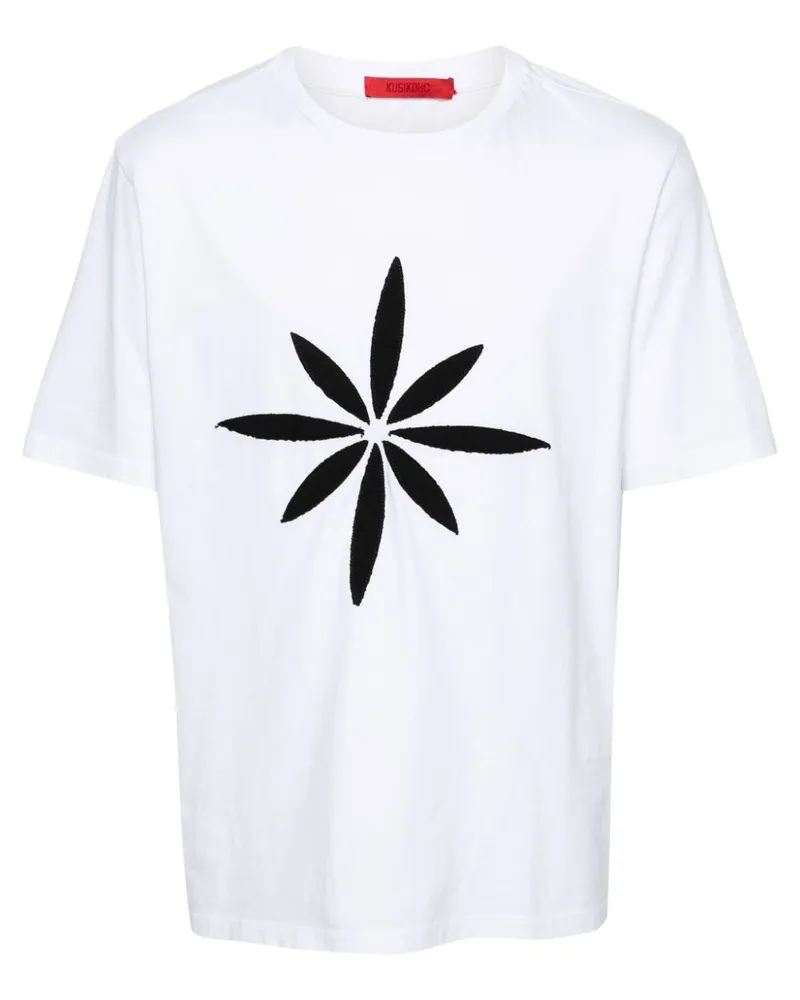 KUSIKOHC T-Shirt mit Logo-Patch Weiß