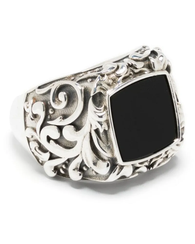 Emanuele Bicocchi Ring im Arabesque-Design mit Stein - Silber Silber