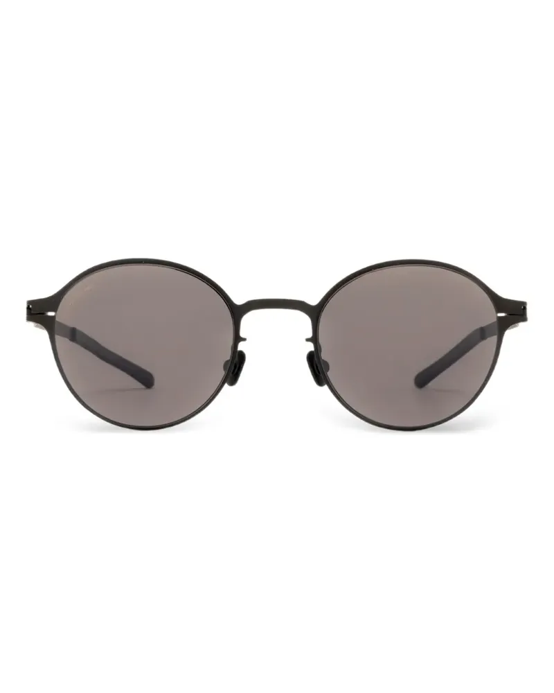 Mykita Wim Sonnenbrille mit rundem Gestell - Schwarz Schwarz