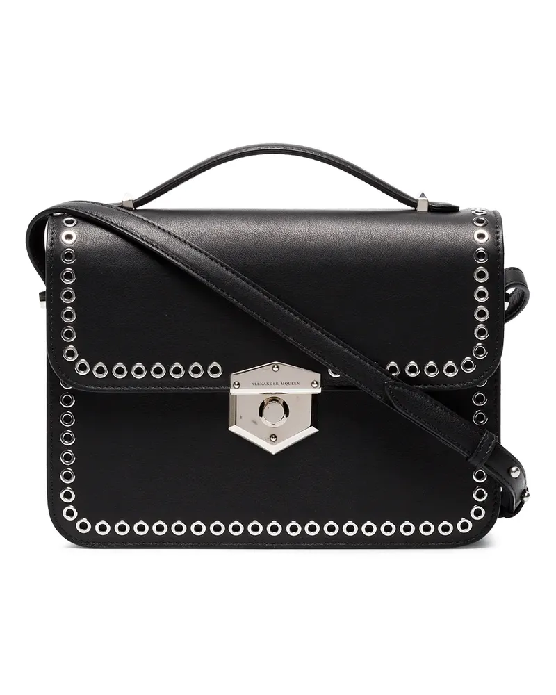 Alexander McQueen Mittelgroße Handtasche mit Ösendetail - Schwarz Schwarz