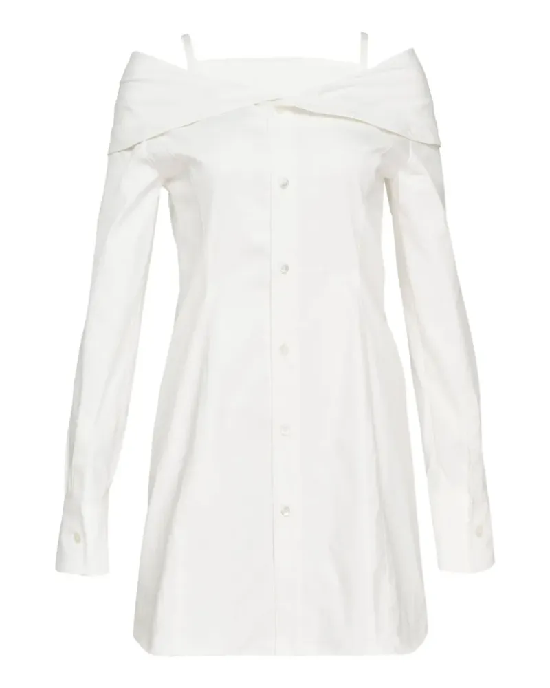 WE 11 DONE fold-over off-shoulder dress - Weiß Weiß