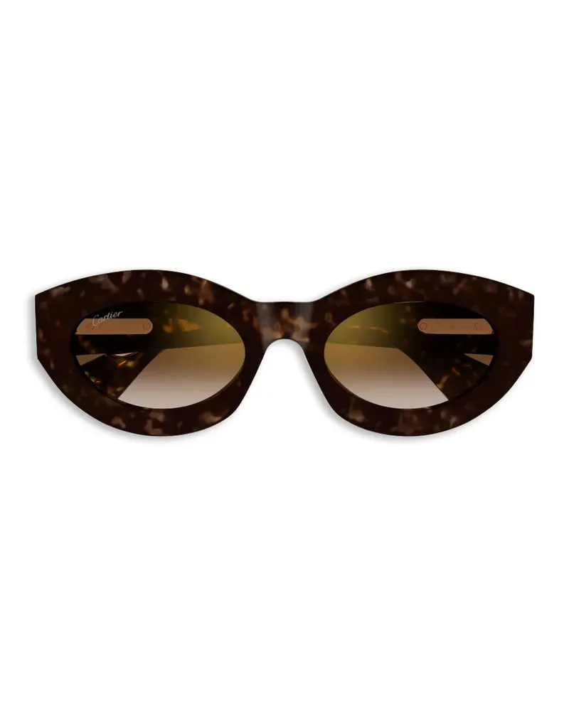 Cartier Sonnenbrille mit Leoparden-Detail - Braun Braun