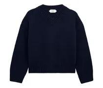 Kaschmirpullover mit V-Ausschnitt - Blau