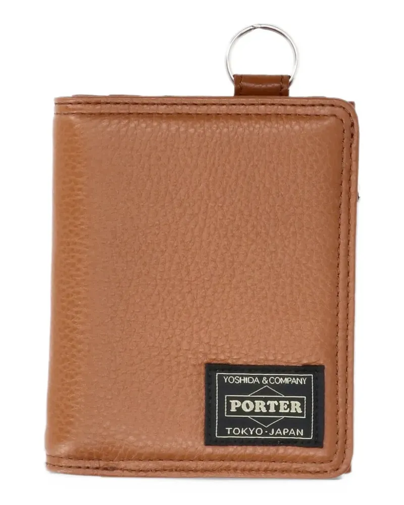 PORTER-YOSHIDA & CO Portemonnaie aus gekörntem Leder - Braun Braun