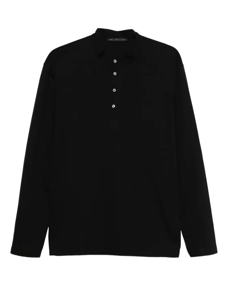 Low Brand button-placket Henley top - Schwarz Schwarz
