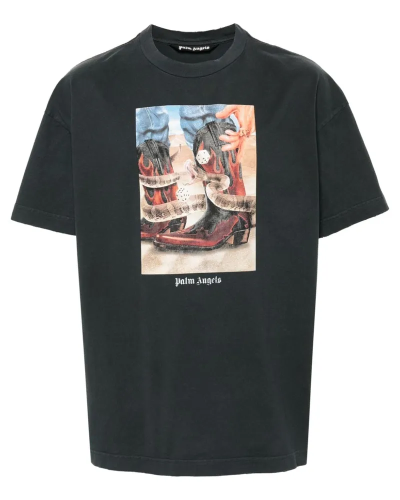 Palm Angels T-Shirt mit Western-Print - Grau Grau