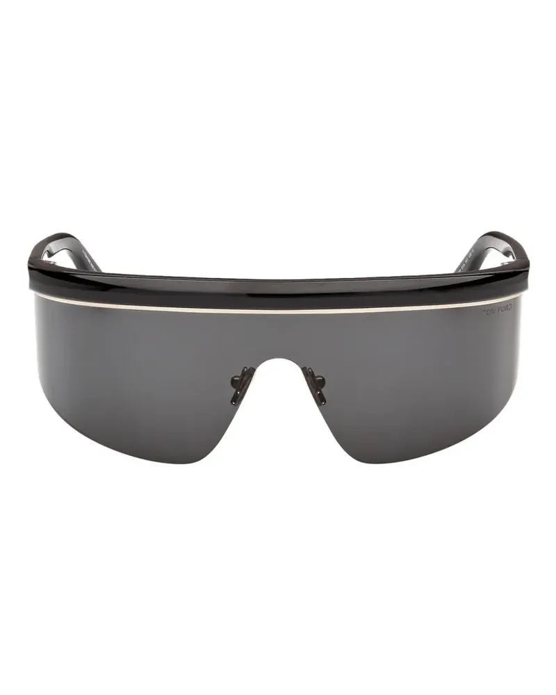 Tom Ford Sonnenbrille mit Shield-Gestell - Schwarz Schwarz
