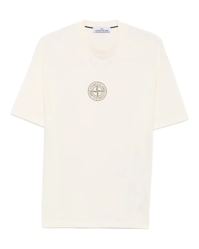 Stone Island logo-print cotton T-shirt - Nude Nude