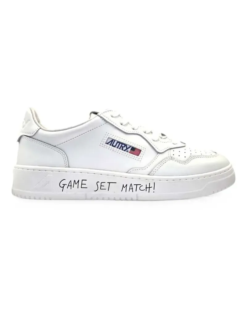 AUTRY Medalist slogan-print leather sneakers - Weiß Weiß