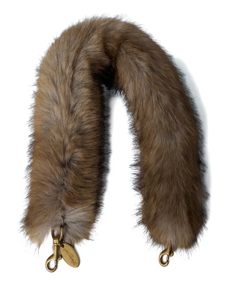 Balenciaga faux fur hardware bag strap - Braun Braun