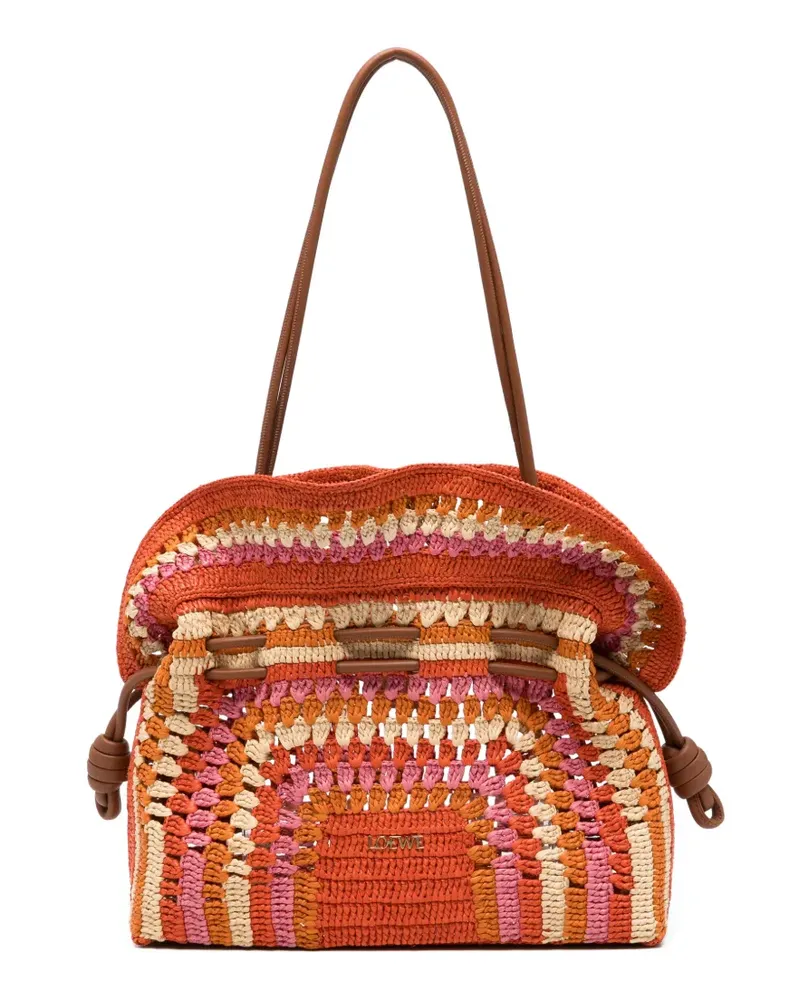 Loewe Gehäkelte Flamenco Schultertasche - Orange Orange