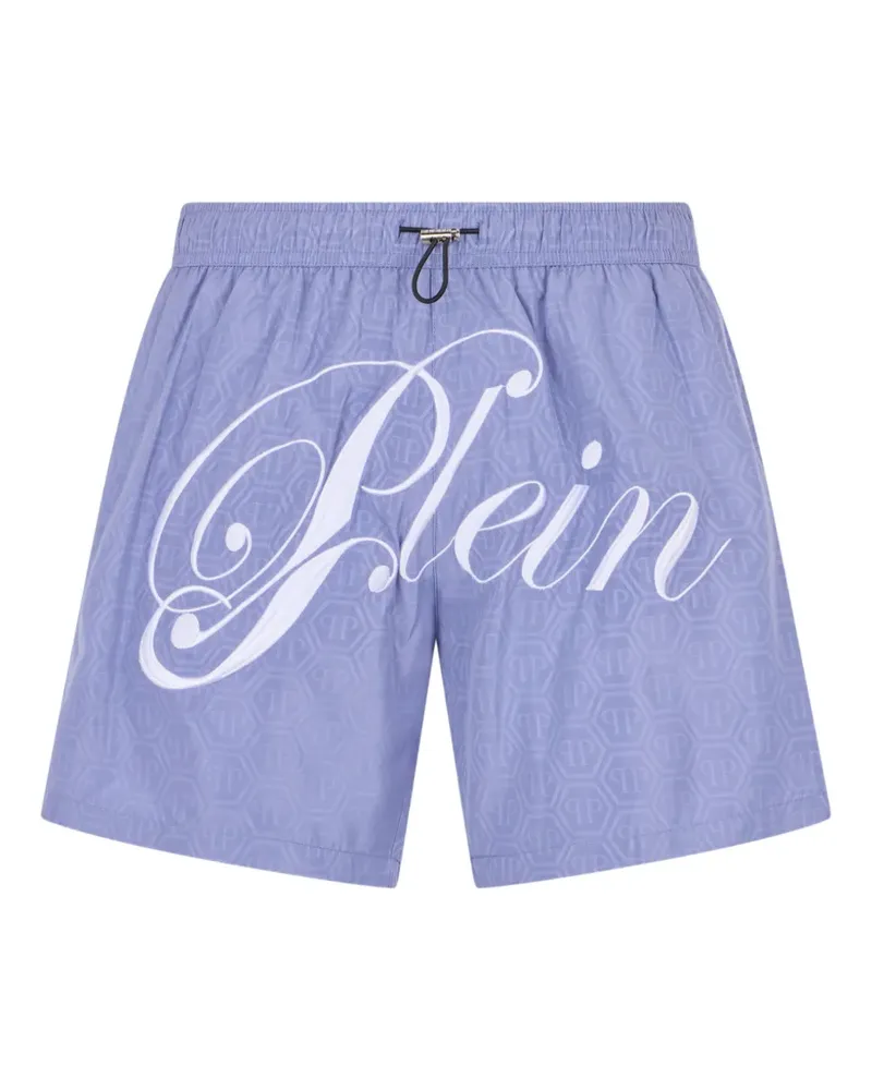 Philipp Plein swimming shorts monogram signature - Blau Blau