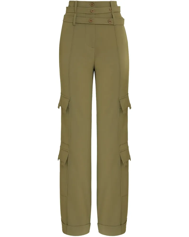 Gloria Coelho Cargohose im Layering-Look - Grün Grün