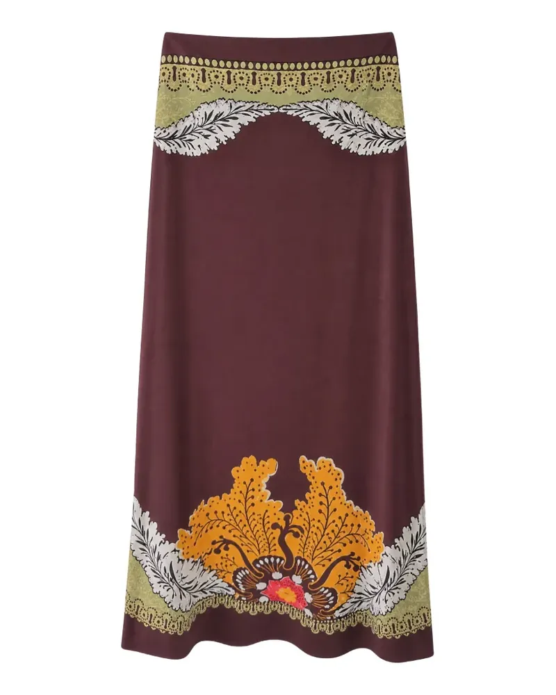 La DoubleJ graphic-print A-line skirt - Violett Violett