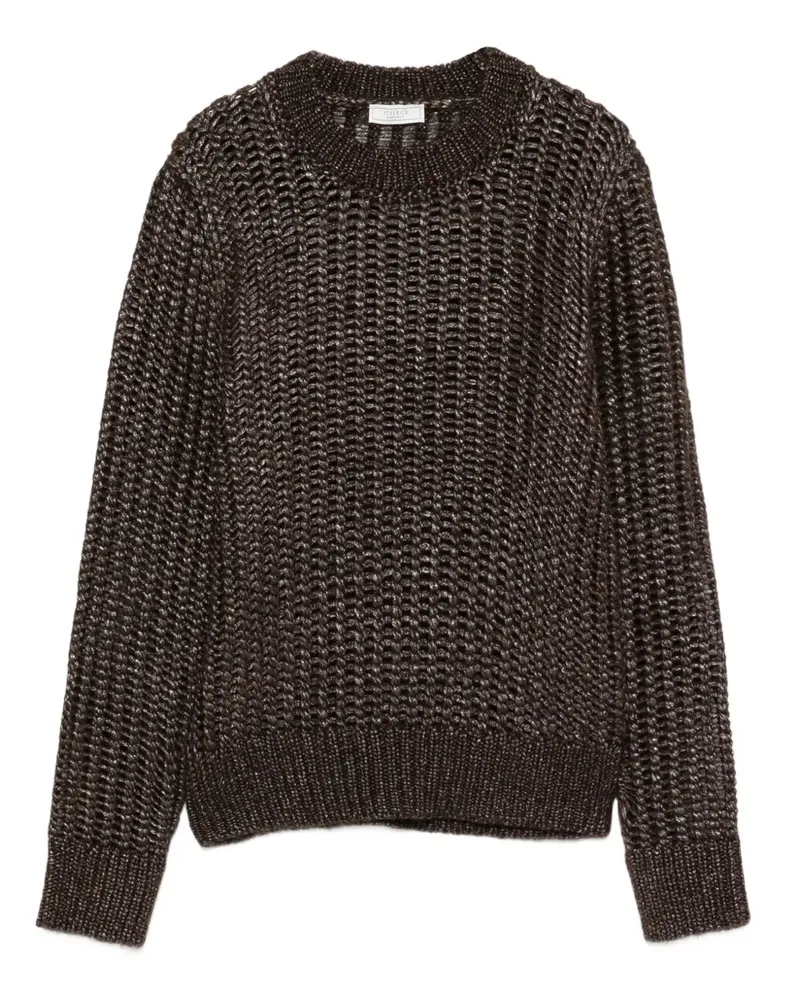Peserico Pullover mit Lochstrickmuster - Braun Braun