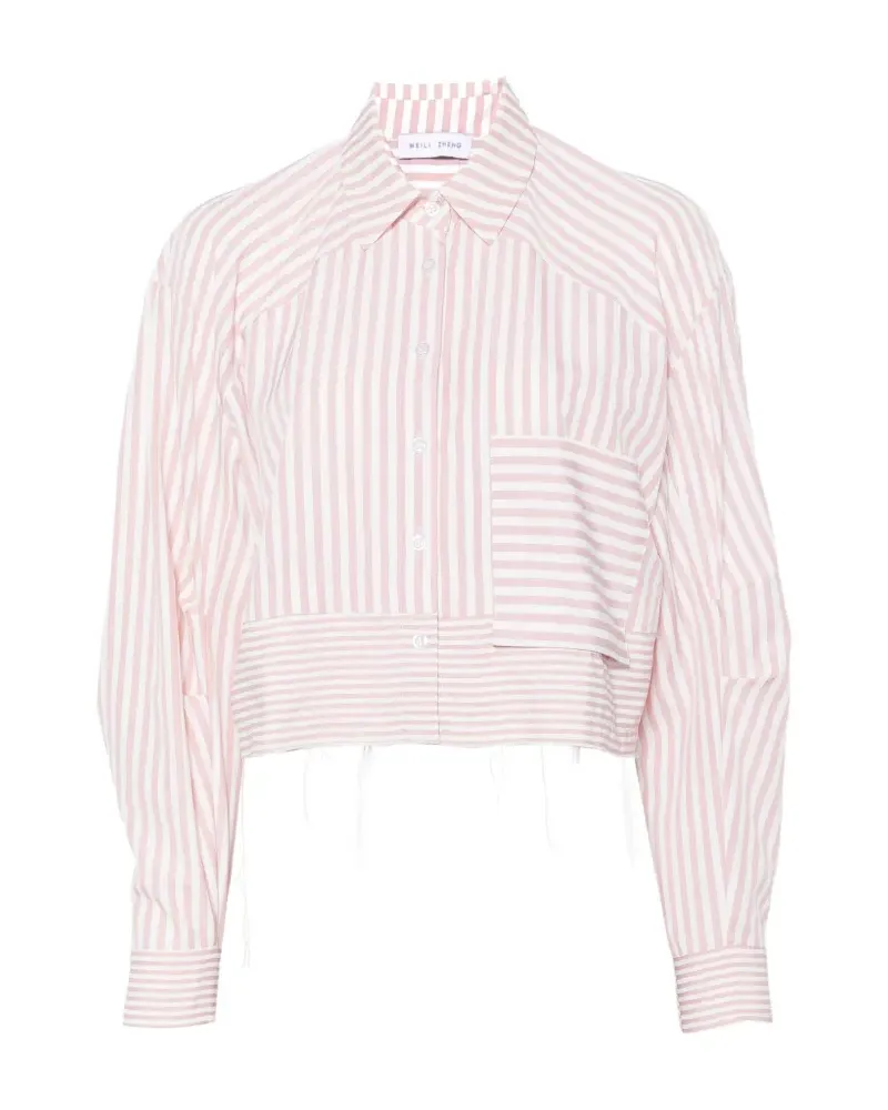 Weili Zheng striped cropped shirt - Rosa Rosa