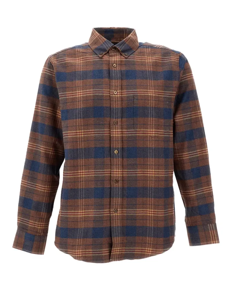 Portuguese Flannel Logia Hemd mit Karomuster - Braun Braun