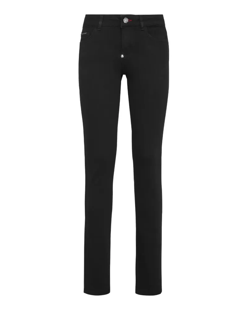 Philipp Plein logo-plaque slim-fit denim jeans - Schwarz Schwarz