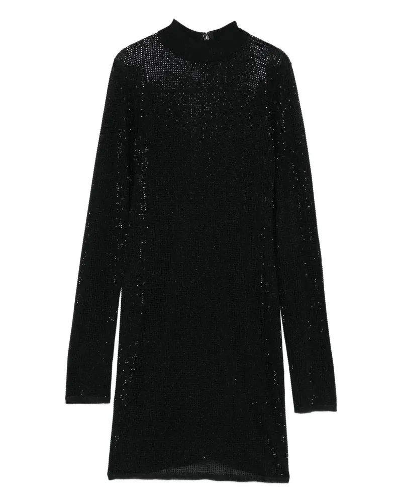 David Koma Verziertes Minikleid mit Stehkragen - Schwarz Schwarz