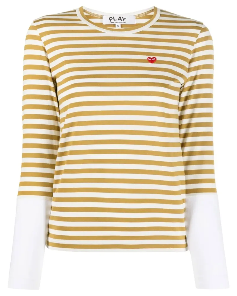 Comme des Garçons Gestreiftes Langarmshirt - Grün Grün