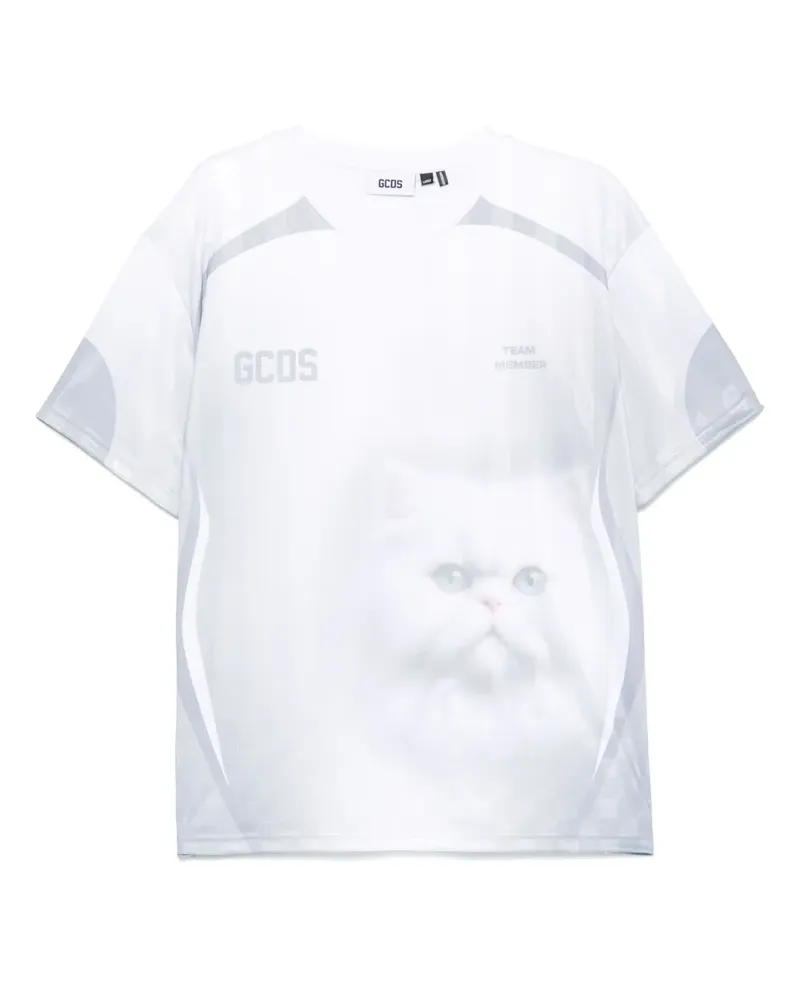 GCDS T-Shirt mit Fußball-Print - Grau Grau