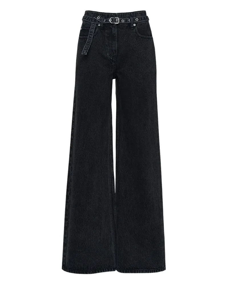 3.1 phillip lim Weite Jeans mit Gürtel - Schwarz Schwarz