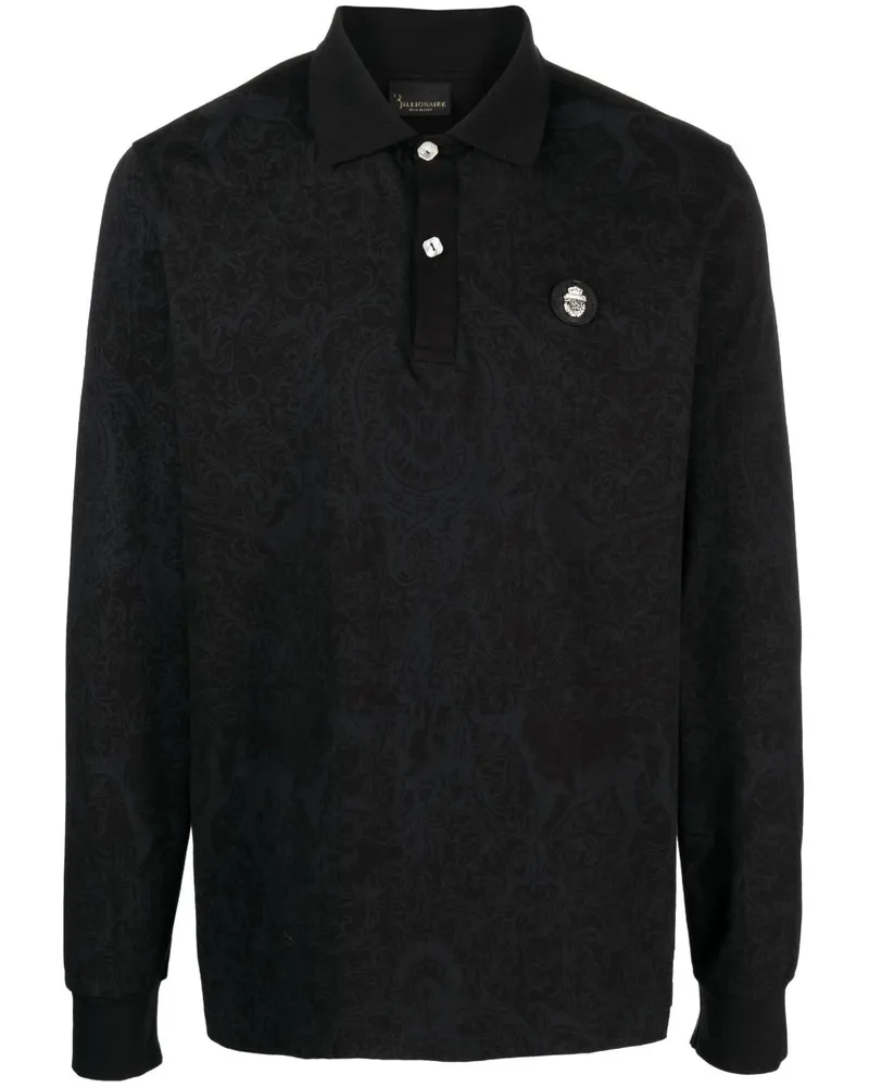 Billionaire Poloshirt aus Pikee - Schwarz Schwarz