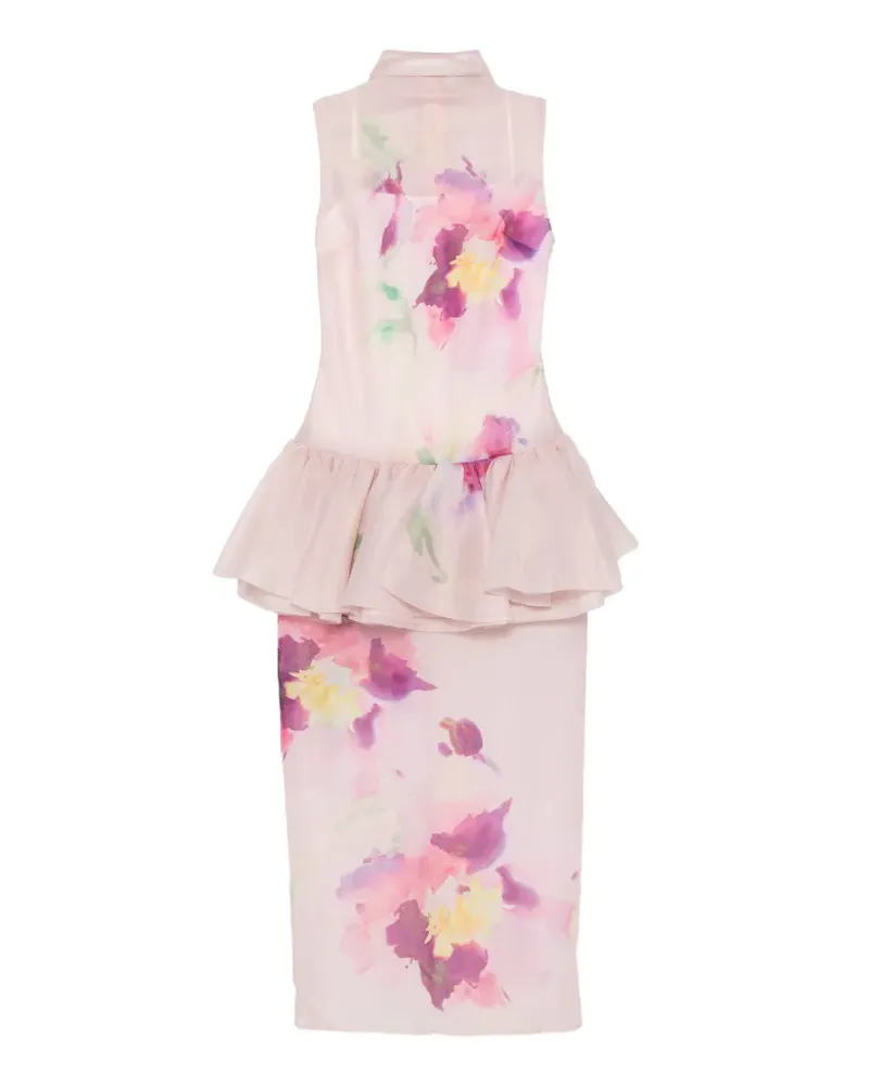 Aje. Arlina Abendkleid mit Blumenprint mit Rüschen - Rosa Rosa