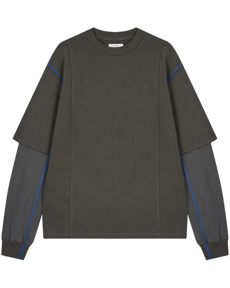 STUDIO TOMBOY T-Shirt im Layering-Look - Grau Grau