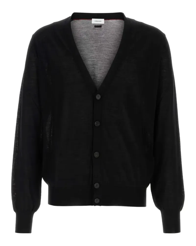 Ferragamo Black wool blend cardigan - Schwarz Schwarz