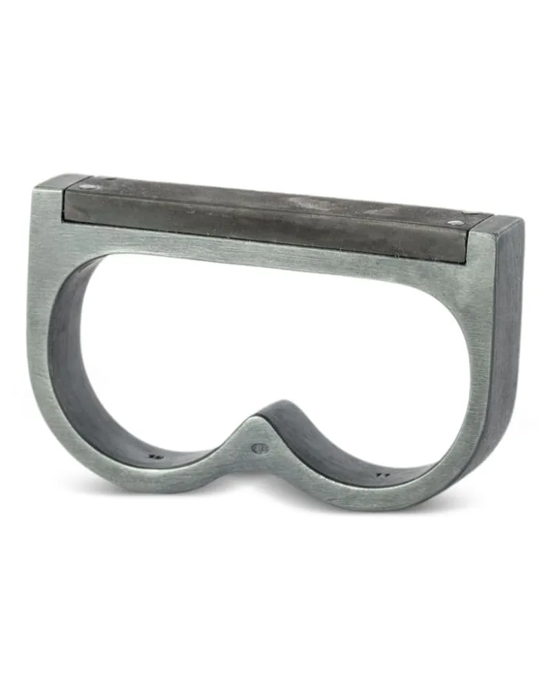 Parts Of Four Plate Double Ring aus Sterlingsilber - Schwarz Schwarz