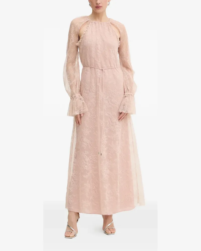 Pinko Spitzenkleid mit Rüschen - Rosa Rosa