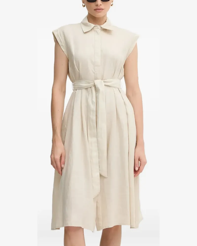 Benetton belted midi dress - Nude Nude
