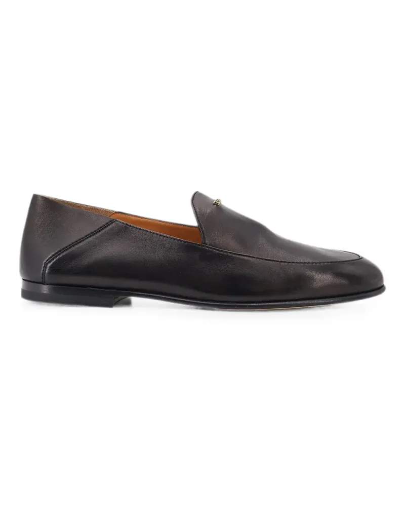 TOD'S logo-lettering leather loafers - Schwarz Schwarz