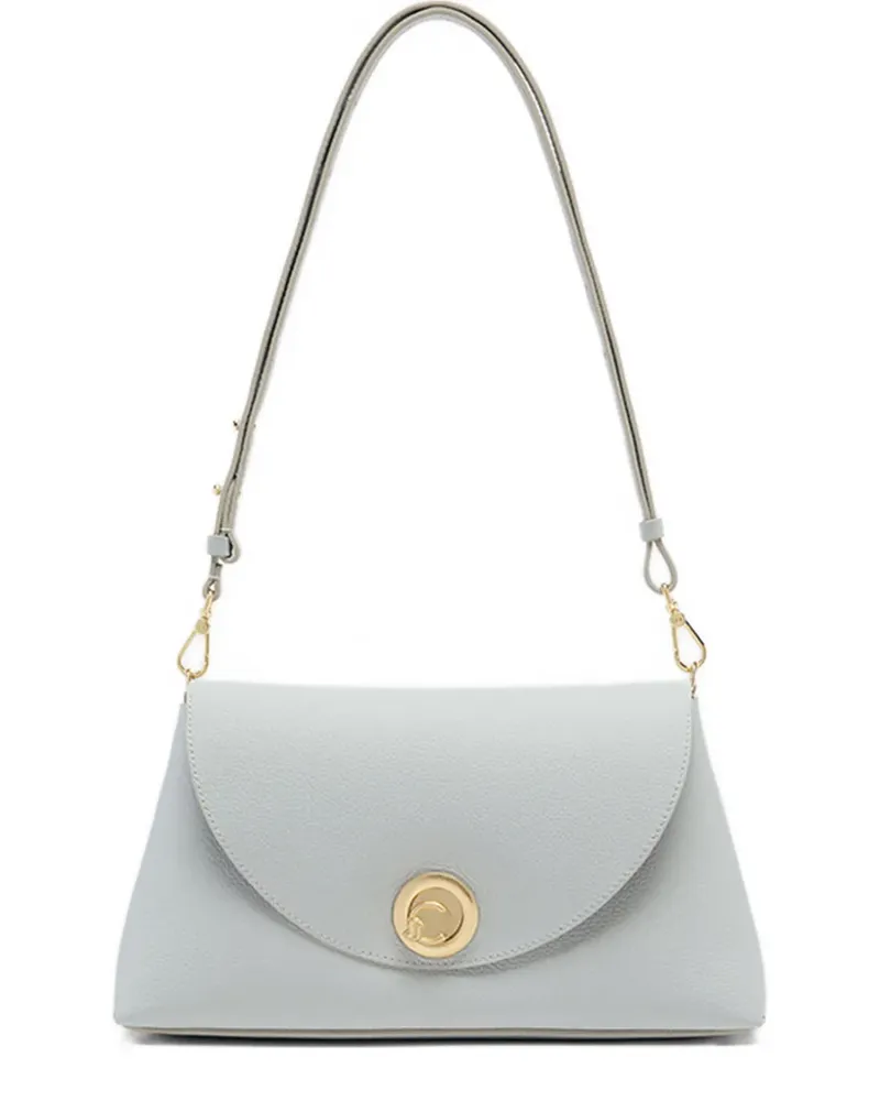 Coccinelle Mittelgroße Nikla Schultertasche mit rundem Detail - Grau Grau