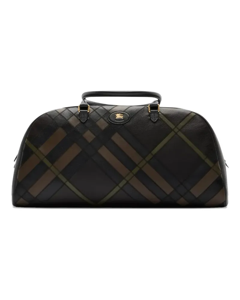 Burberry Karierte Reisetasche aus Faux-Leder - Schwarz Schwarz