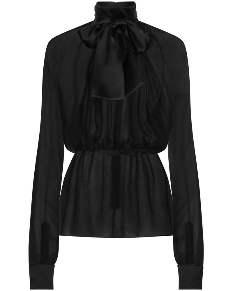 Dolce & Gabbana Semi-transparentes Oberteil - Schwarz Schwarz