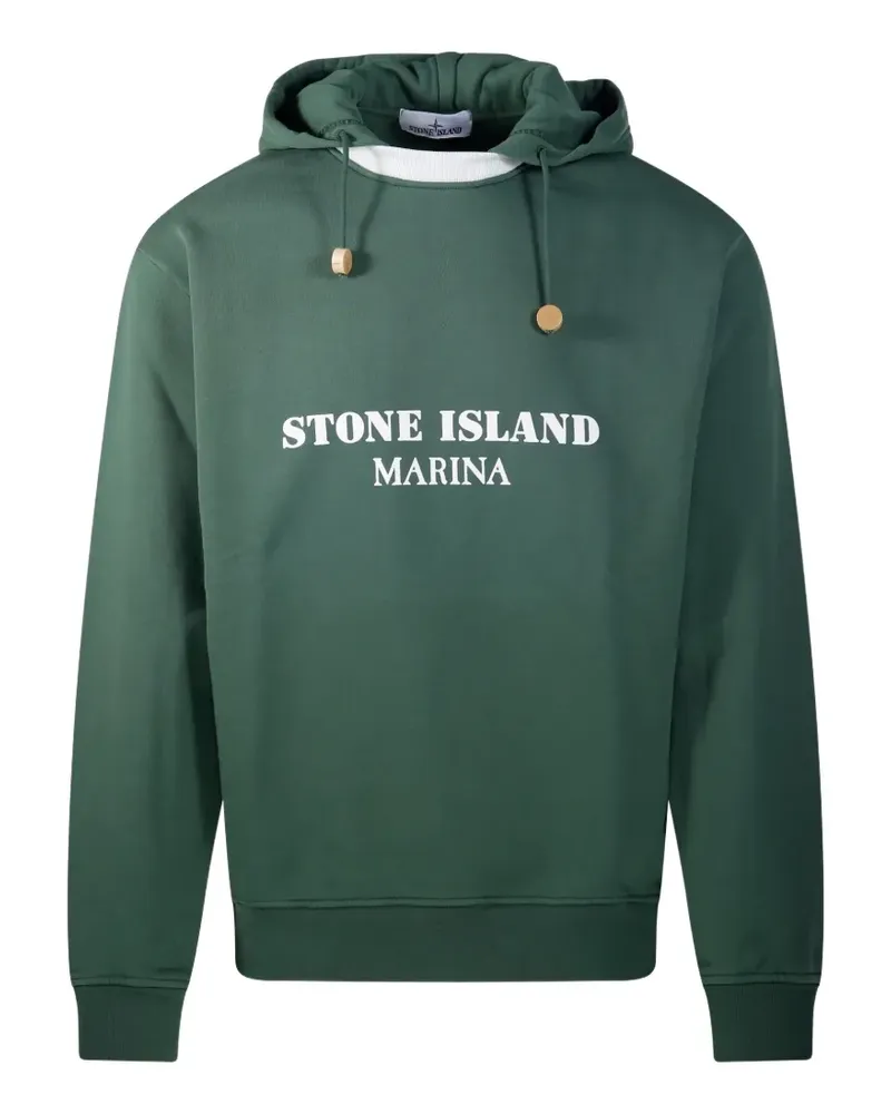 Stone Island Marina logo-print hoodie - Grün Grün