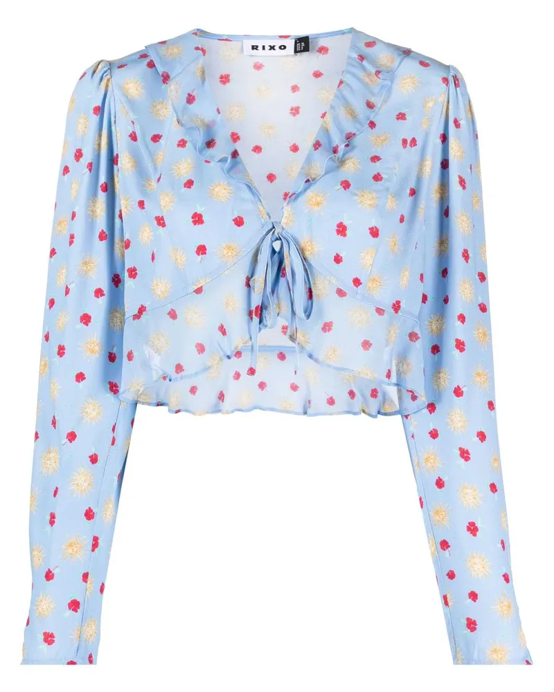 RIXO Top mit Print Blau