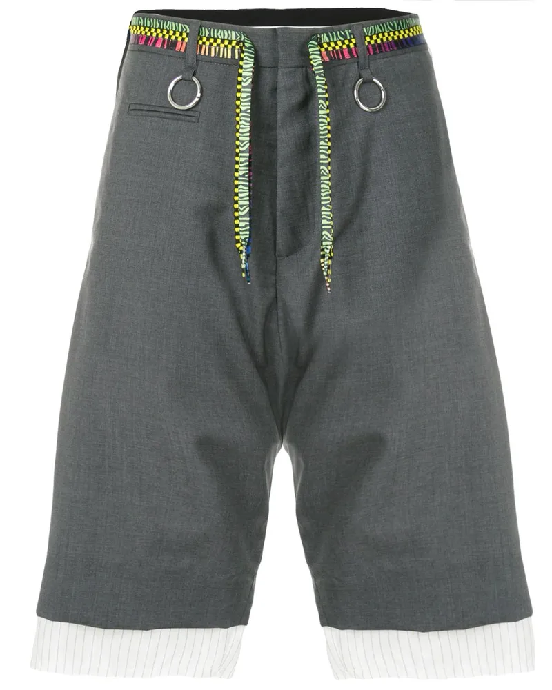 R13 Shorts mit tiefem Schritt - Grau Grau