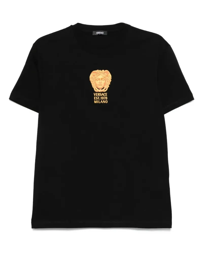 Versace T-Shirt mit Medusa-Print - Schwarz Schwarz