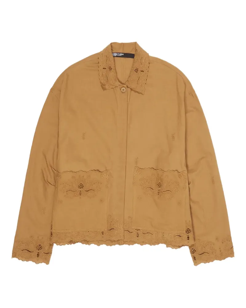 BIMBA Y LOLA Jacke mit Lochstickerei - Braun Braun